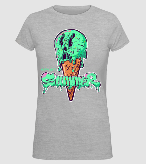 i f HATE summer | cyan minta szürke pólón